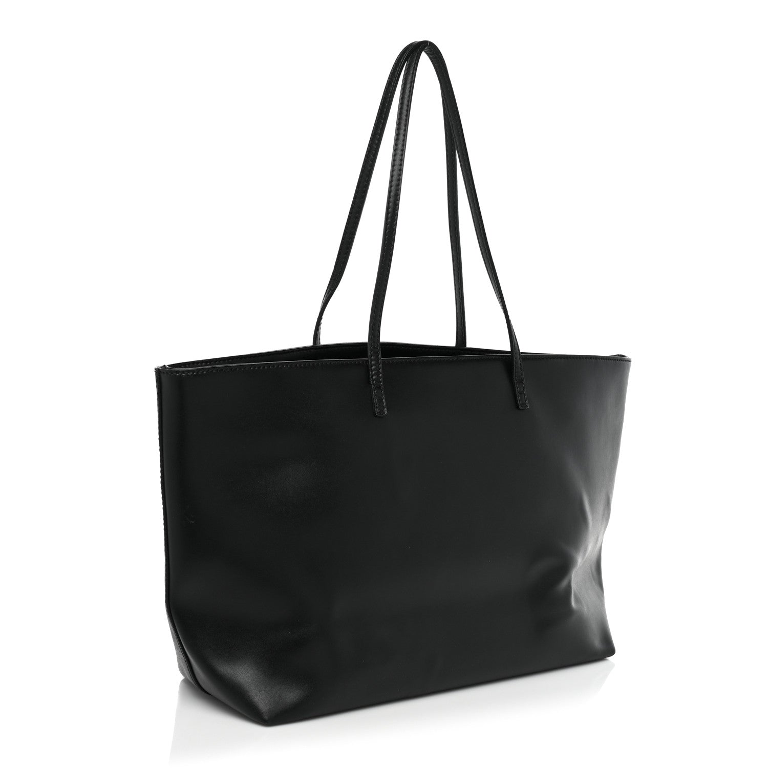 Fendi Vitello Liberty Lucido Metal Monster Eyes Medium Roll Tote Black 3 of 14