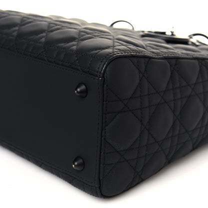 Christian Dior Ultra Matte Calfskin Cannage Large Lady Dior Black 10 of 12