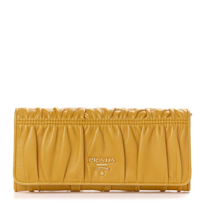 Prada Nappa Gaufre Continental Wallet Ginestra 1 of 16
