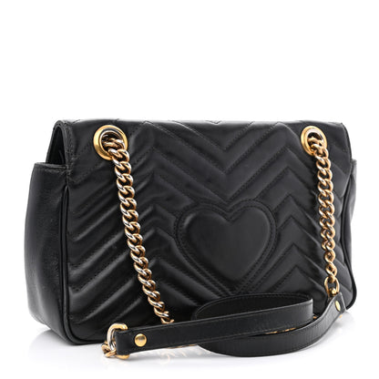 Gucci Calfskin Matelasse Small GG Marmont Shoulder Bag Black 3 of 18