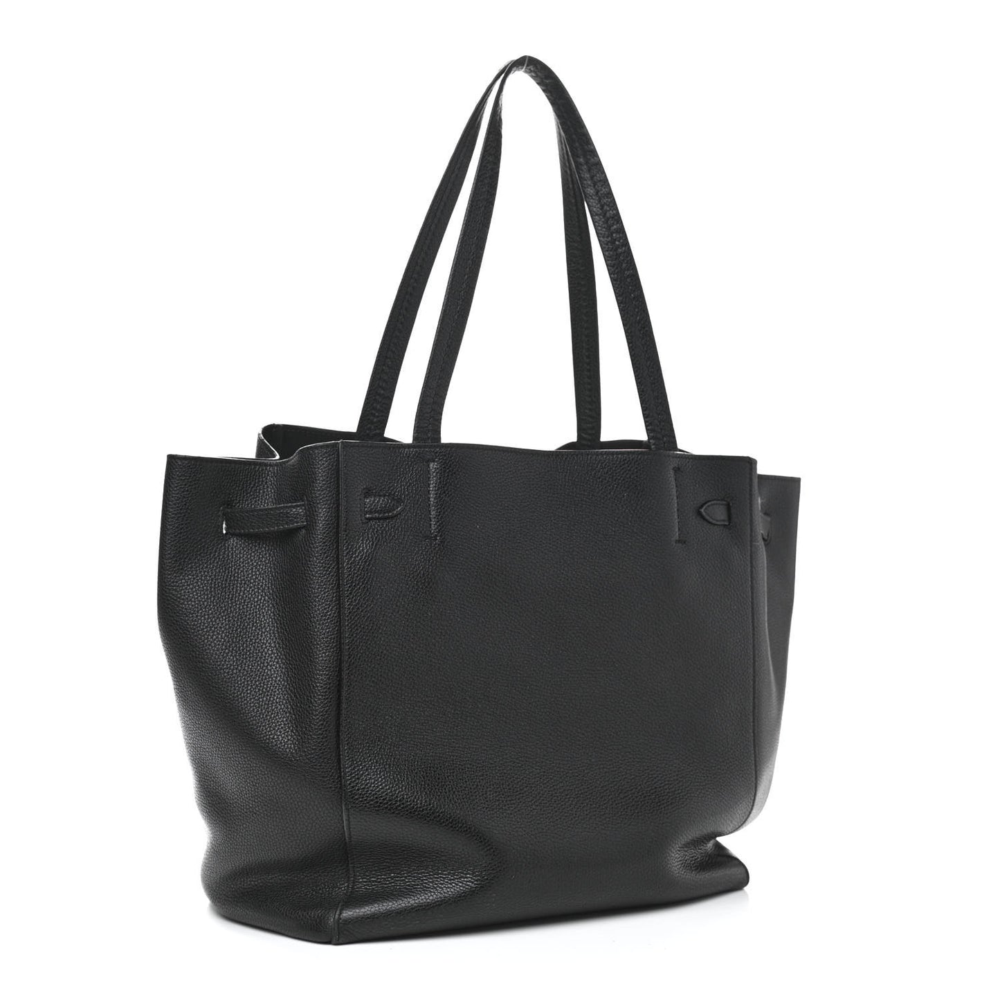 Soft Grained Calfskin Small Belt Cabas Phantom Black