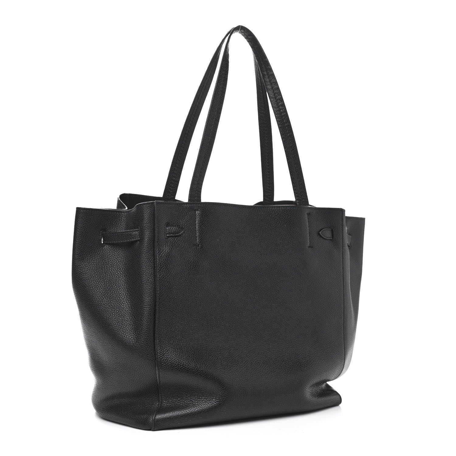 Celine Soft Grained Calfskin Small Belt Cabas Phantom Black 3 of 15