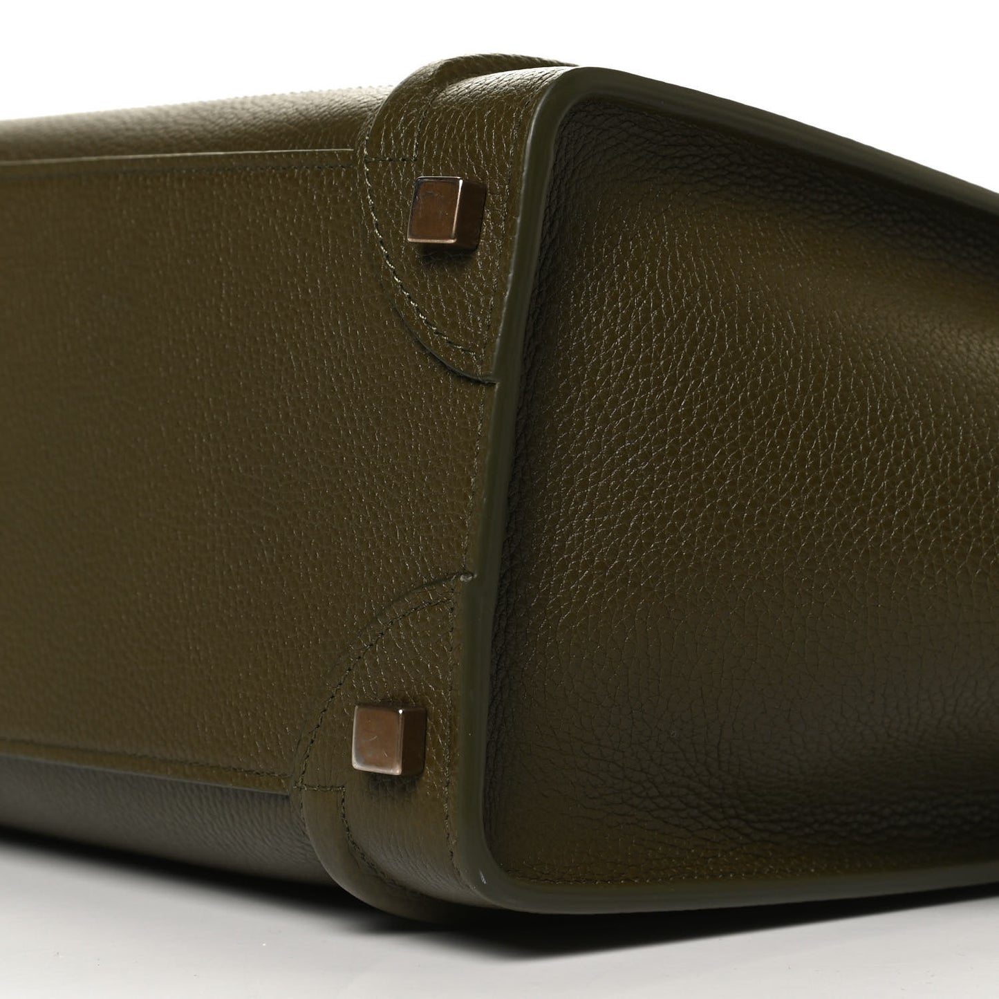 Drummed Calfskin Micro Luggage Dark Olive