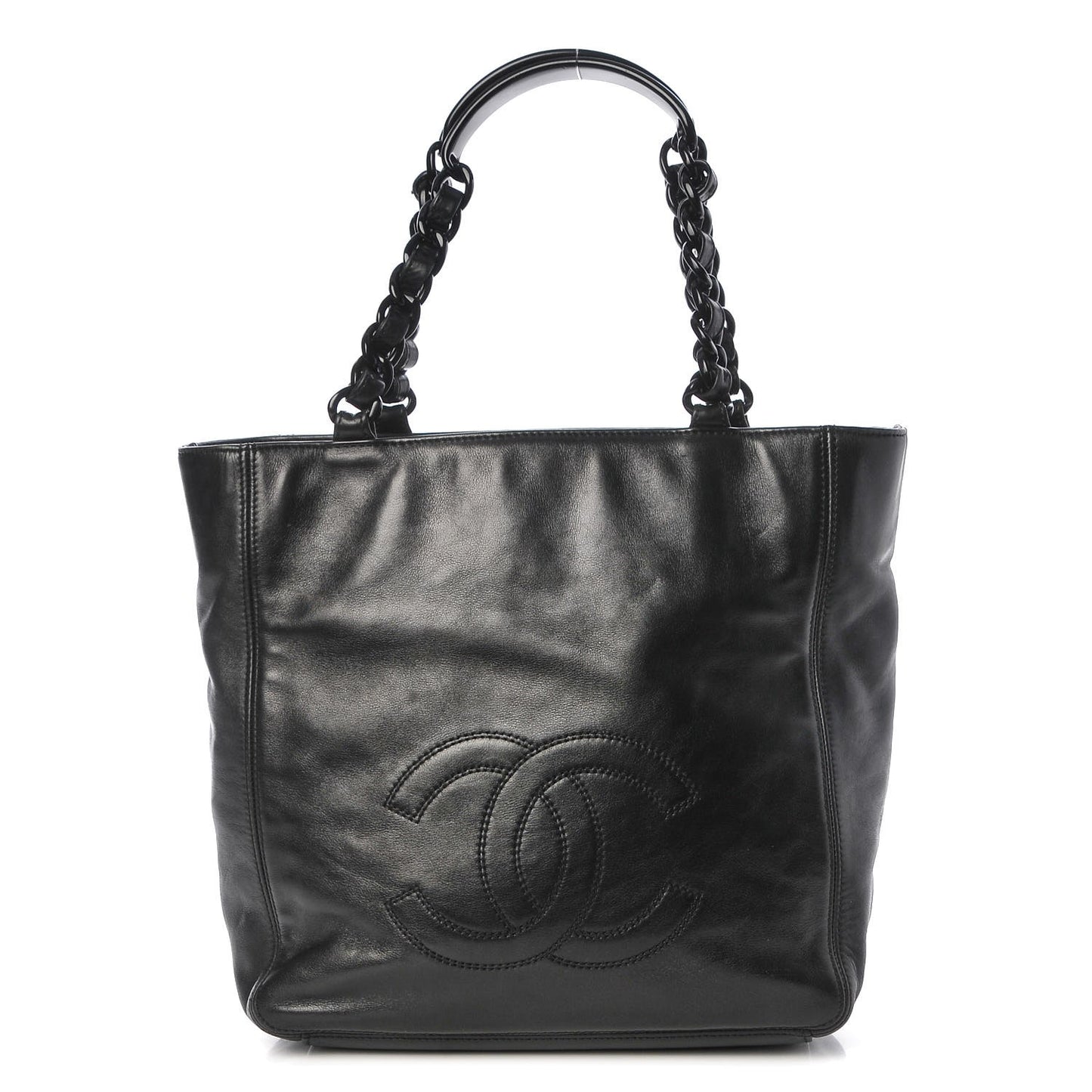 Lambskin Chain Small CC Tote Black