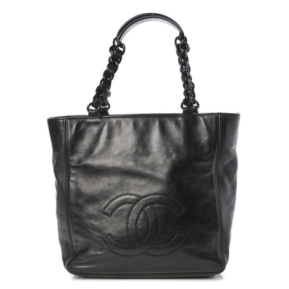 Chanel Lambskin Chain Small CC Tote Black 1 of 8