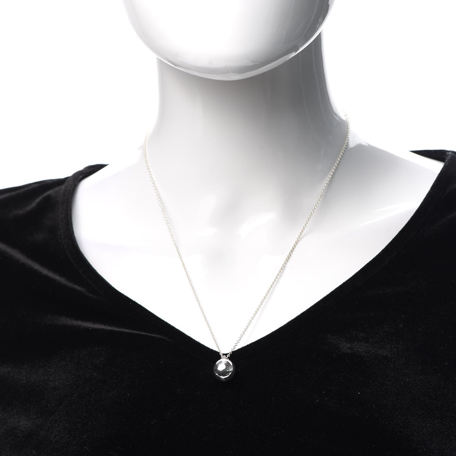 Tiffany Sterling Silver 12.75mm HardWear Ball Pendant Necklace 2 of 6