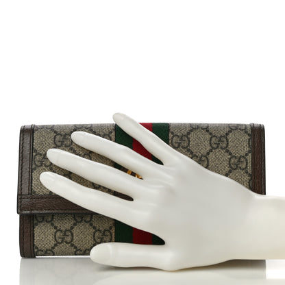 Gucci GG Supreme Monogram Web Ophidia Continental Wallet Brown 2 of 9