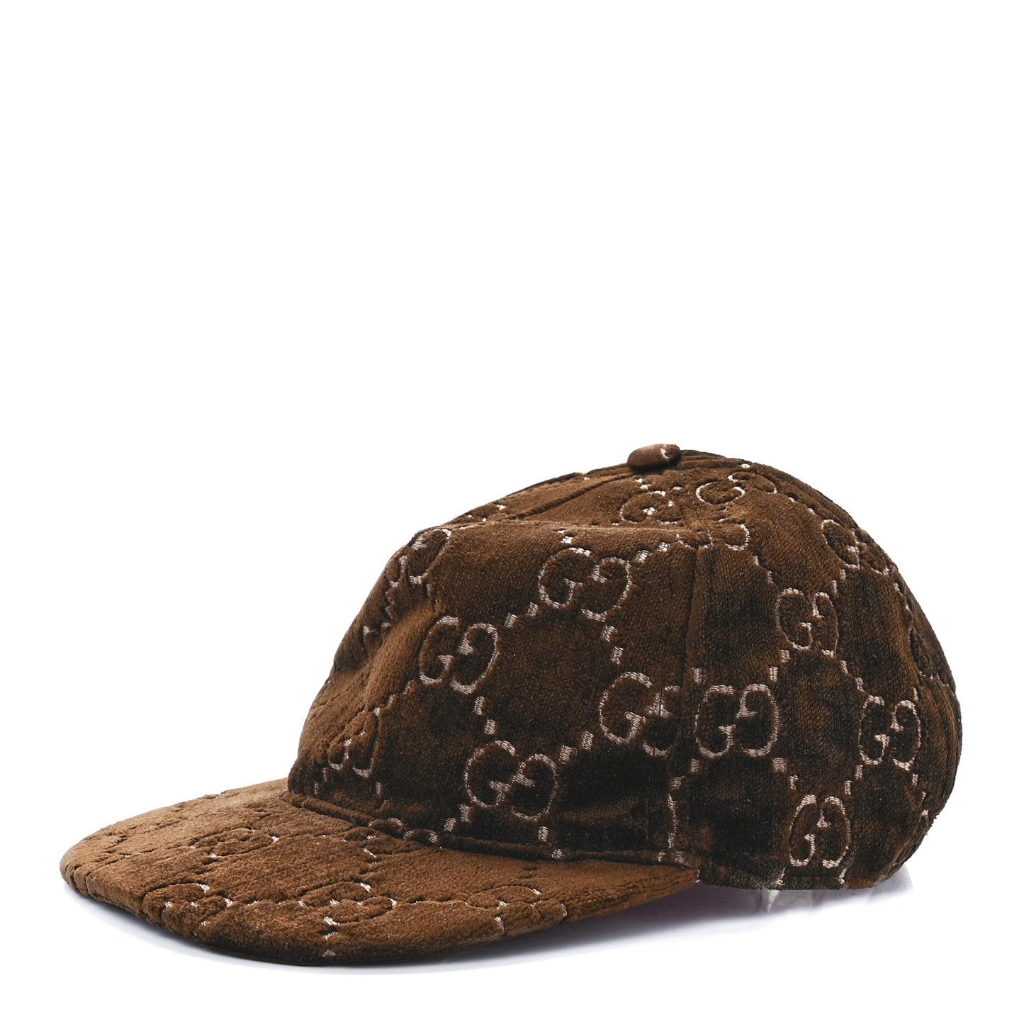 Velvet GG Monogram Baseball Hat L Brown
