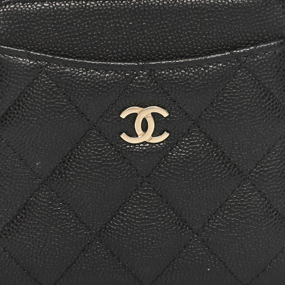Chanel Caviar Quilted Zip Card Holder Wallet Black 8 of 9