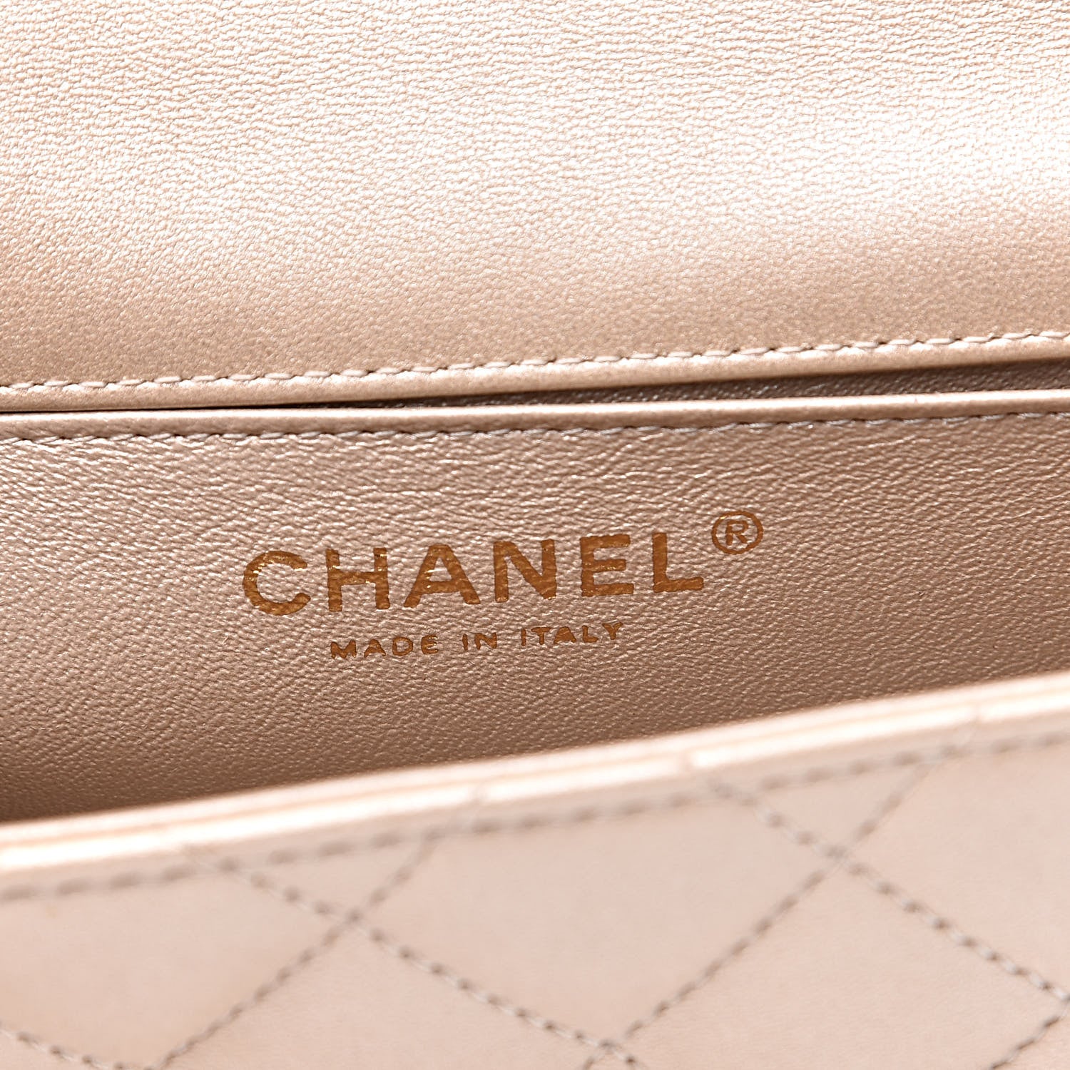 Chanel Metallic Lambskin Quilted Extra Mini V For Victory Flap Light Gold 6 of 13