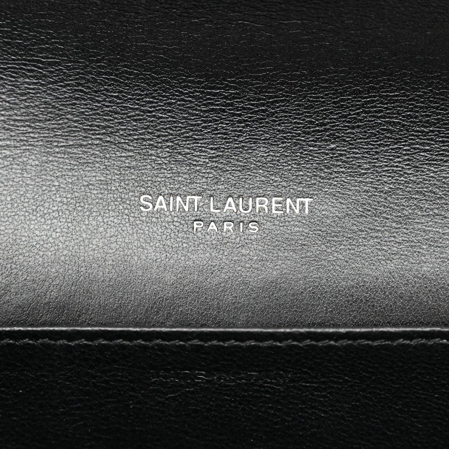 Calfskin Crocodile Embossed Monogram Uptown Chain Wallet Black