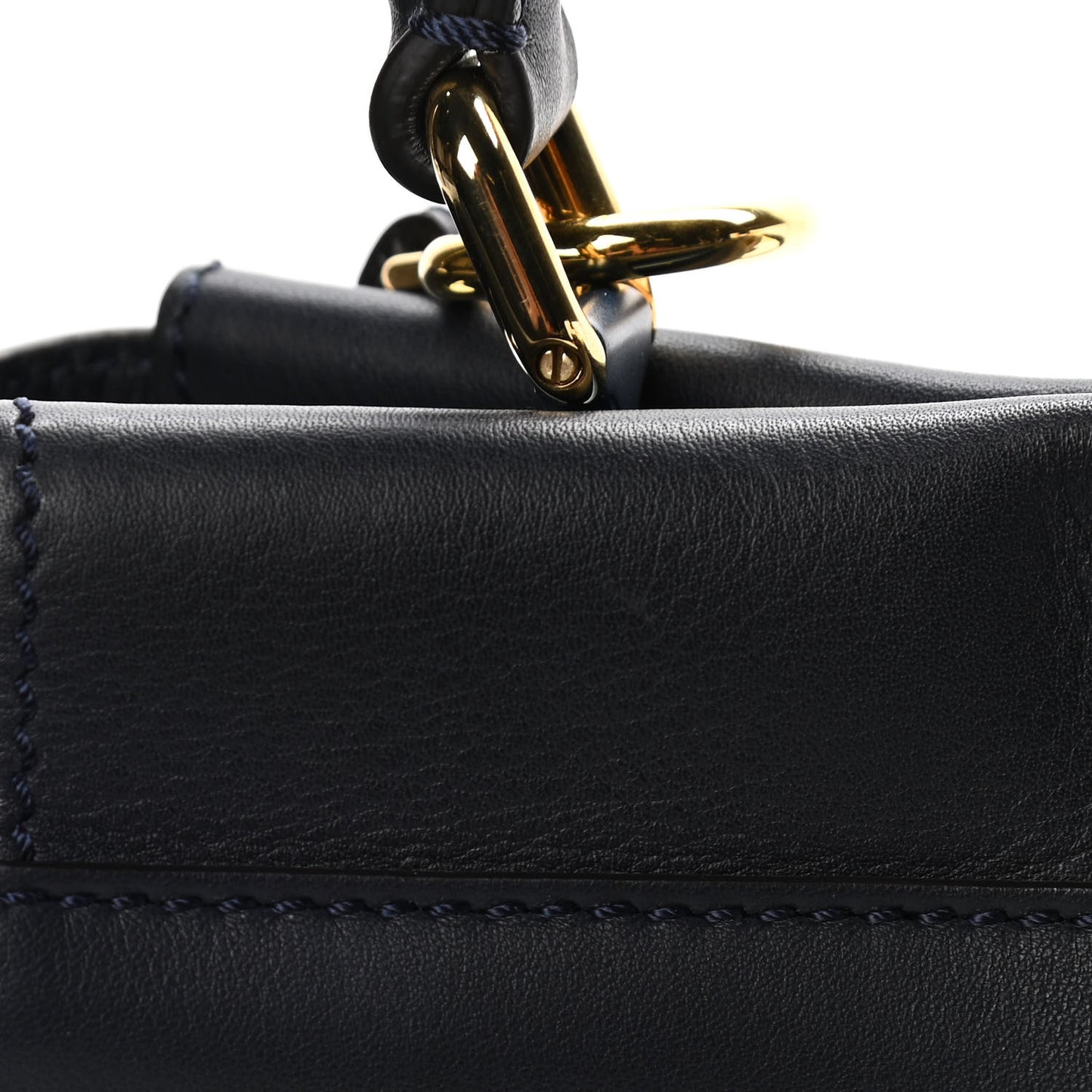 Vitello Seta Shiny Nappa Medium Peekaboo Iconic Satchel Blue Notte Turchese