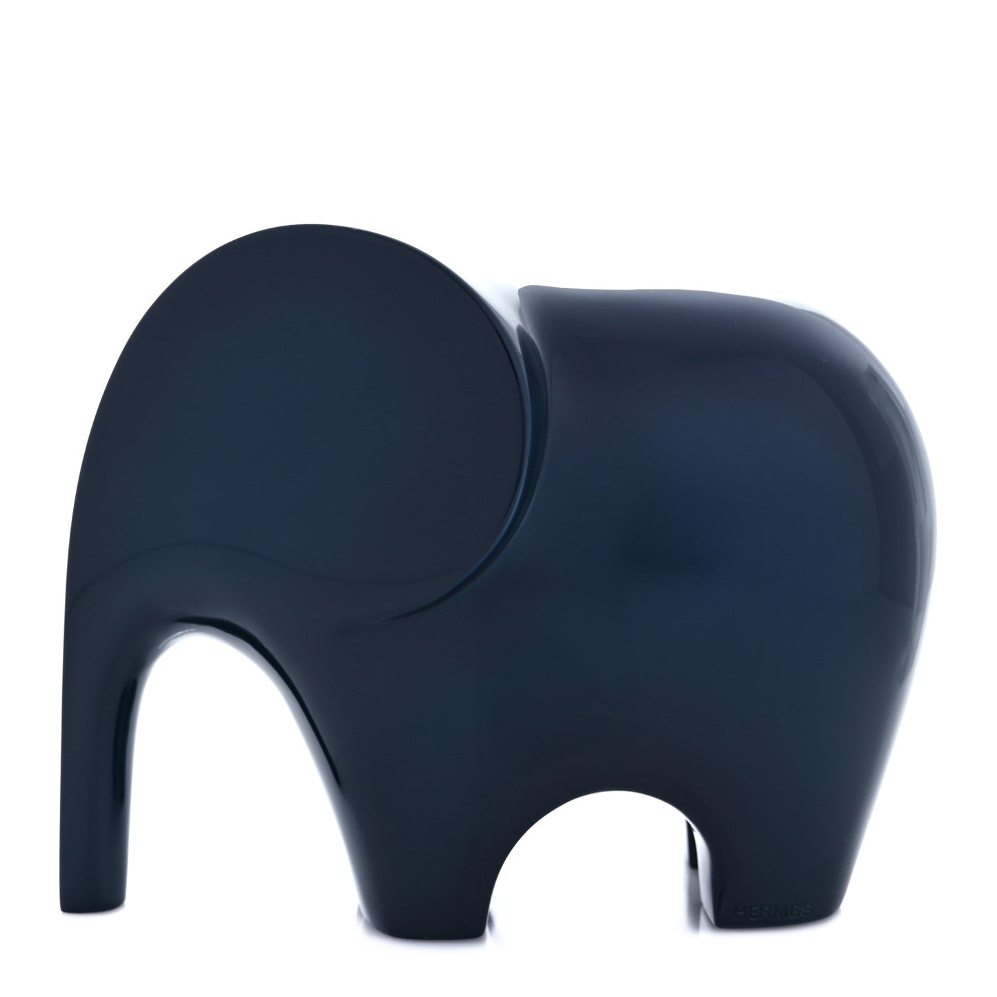 Lacquered Wood Elephant Lao Paperweight Indigo