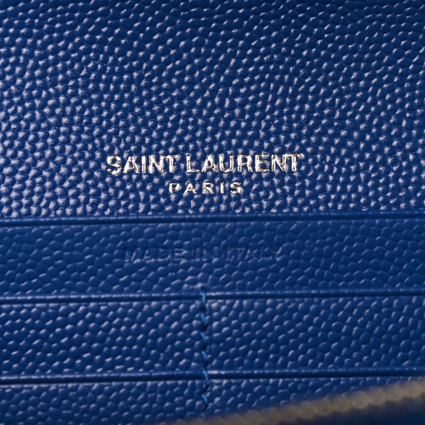 Grain De Poudre Matelasse Chevron Monogram Flap Wallet Royal Blue