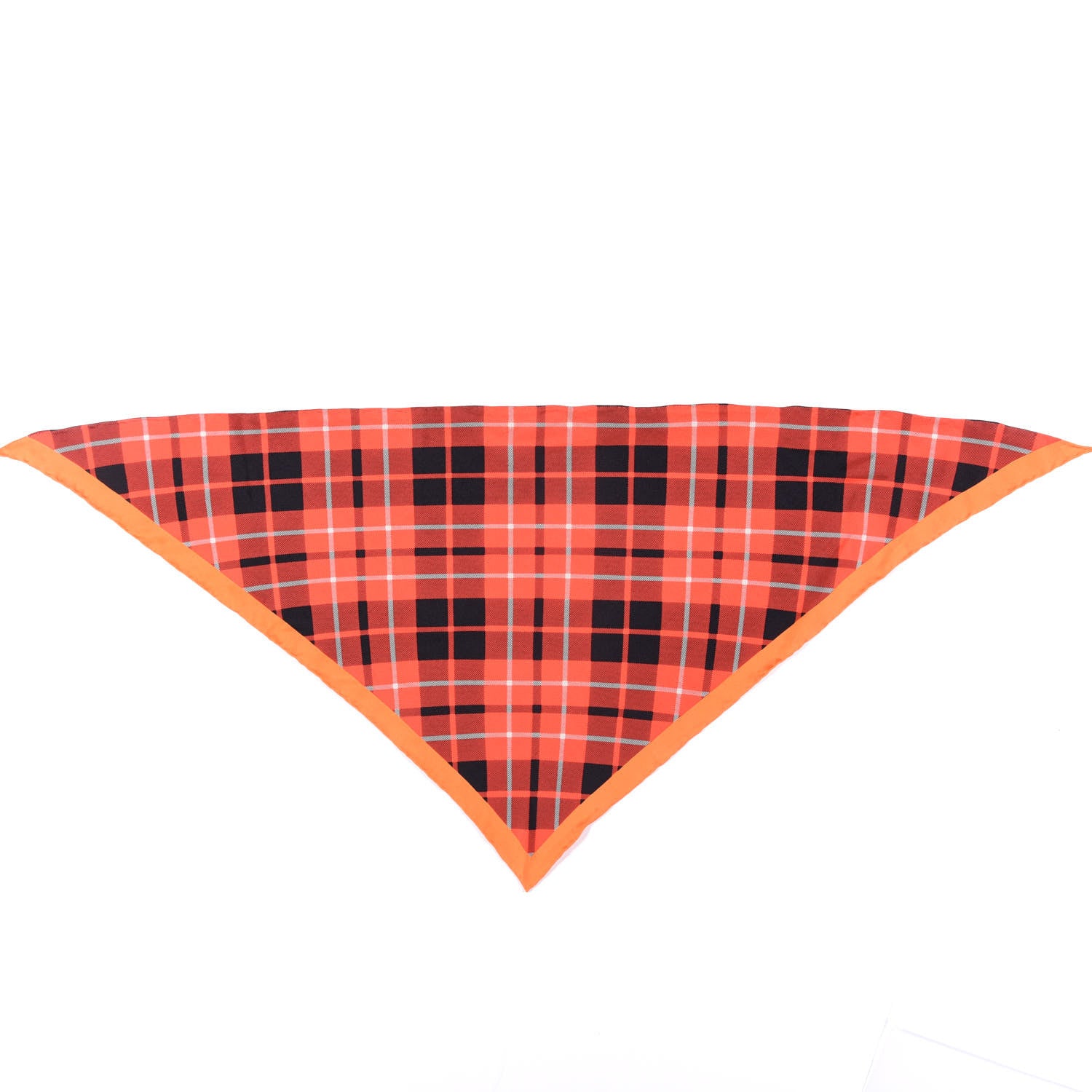 Burberry Silk Check Triangle Bandana Scarf Vibrant Red 1 of 8