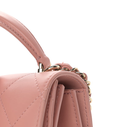 Chanel Calfskin Quilted Small Top Handle Flap Pink 13 of 14