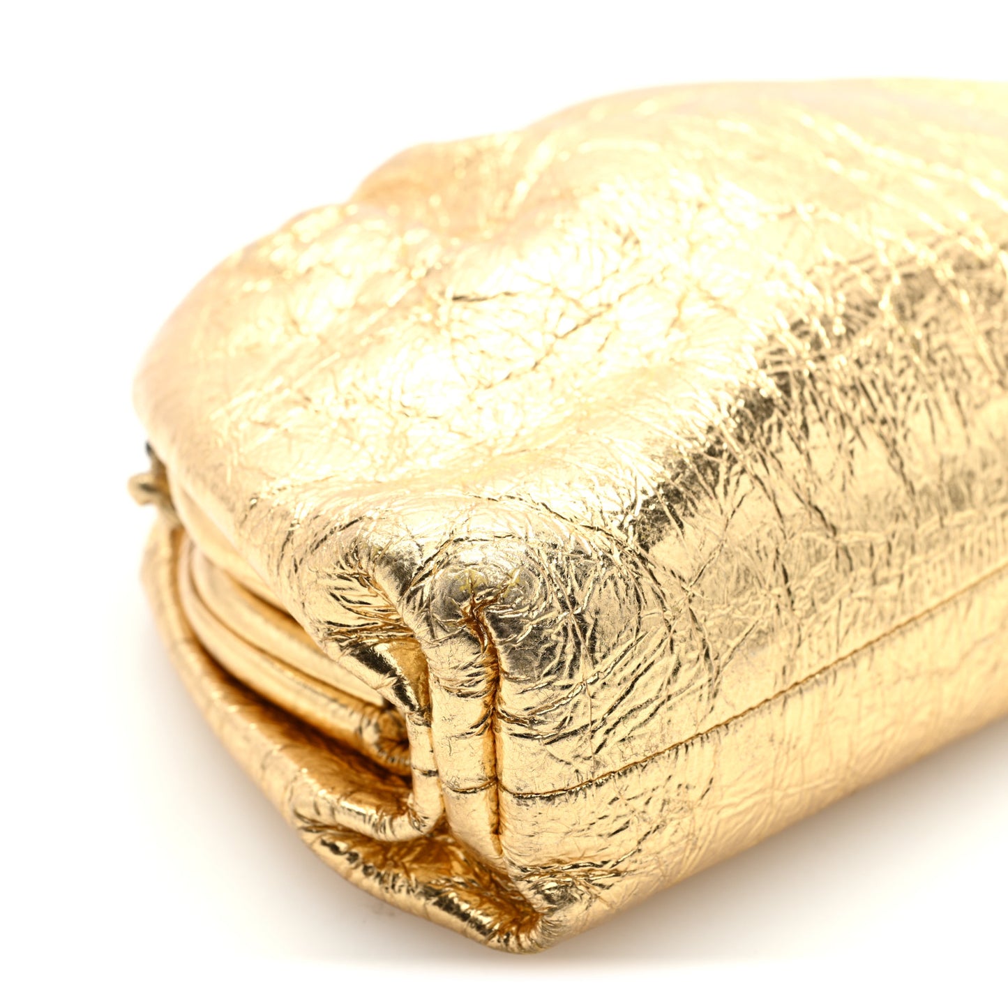 Metallic Crushed Calfskin The Mini Pouch Gold
