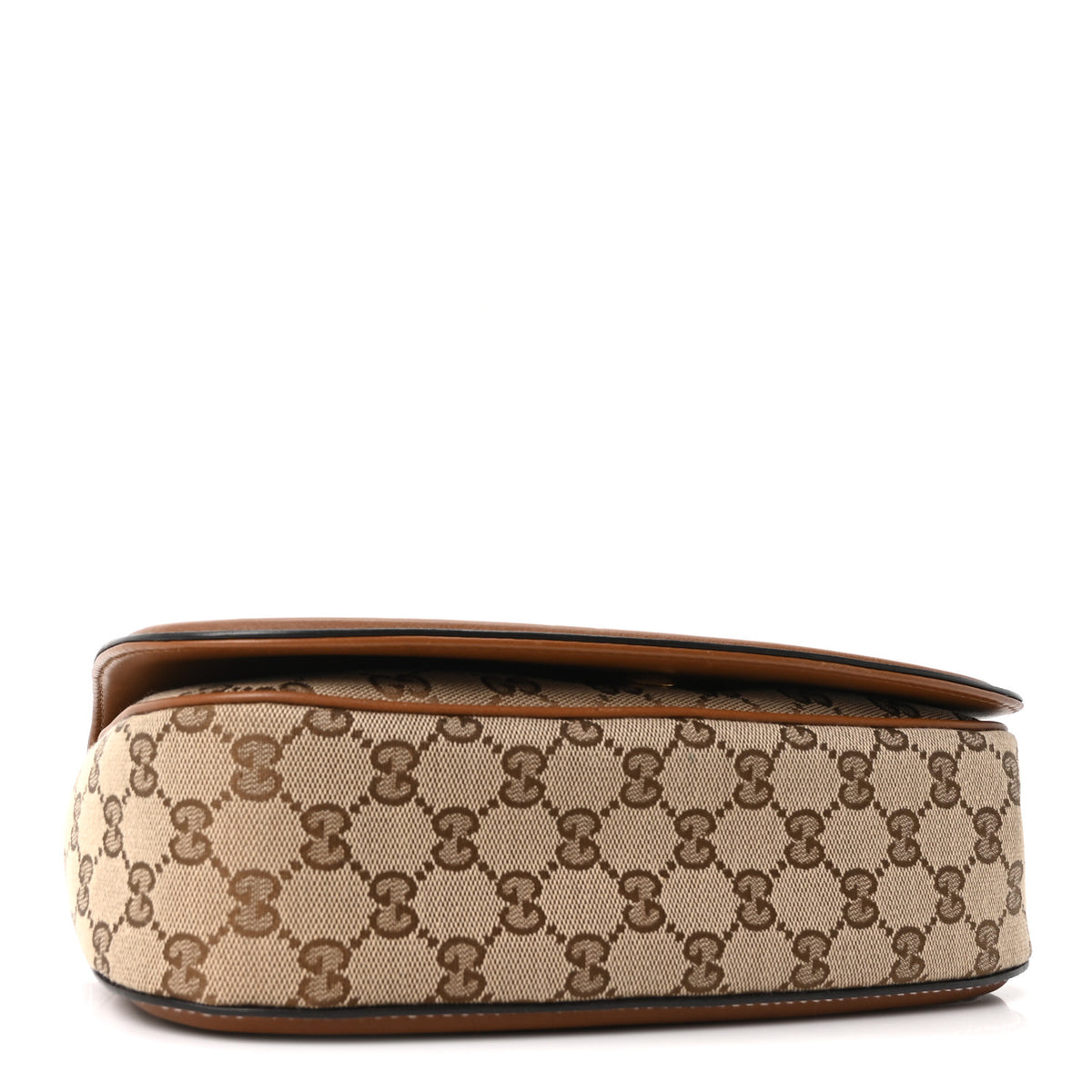 GG Monogram Calfskin Medium Blondie Top Handle Bag Beige Dark Brown