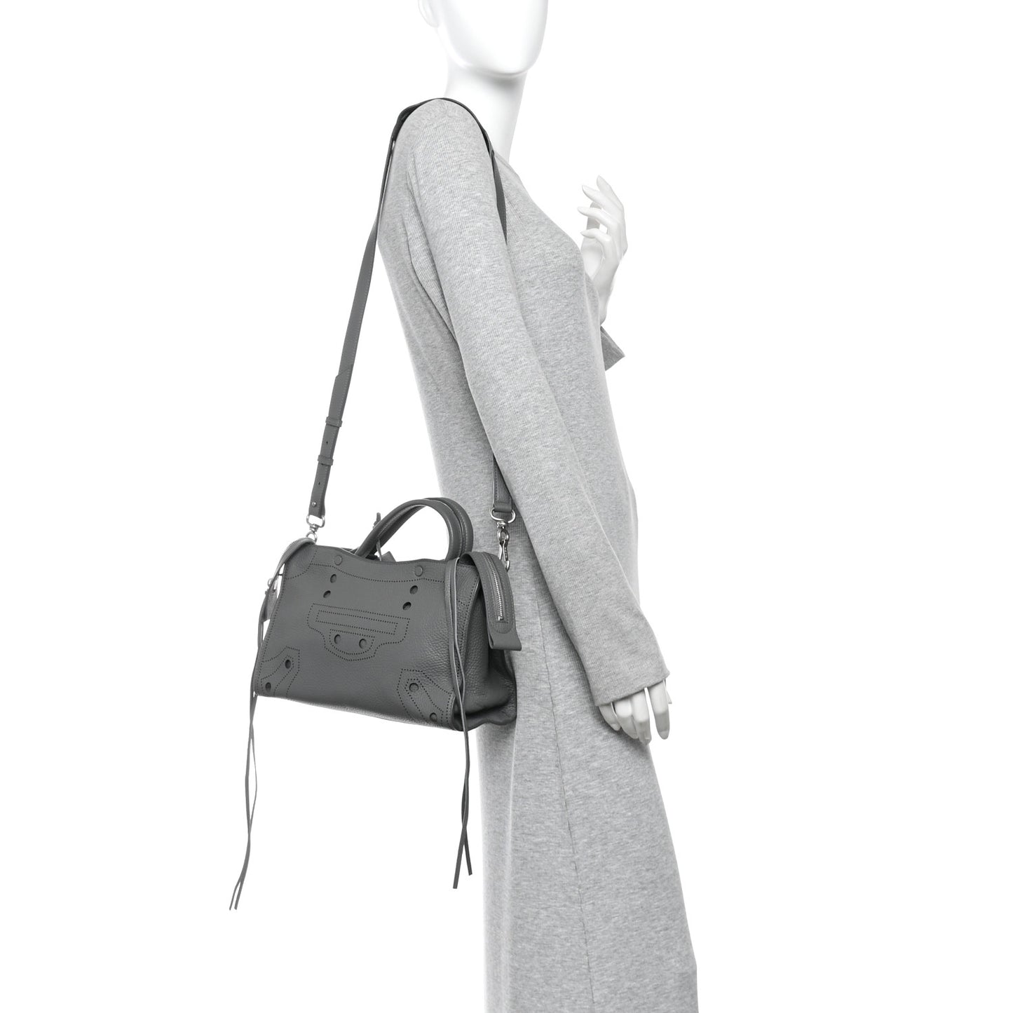Veau Grana Perforated Blackout Hardware S City Gris Acier