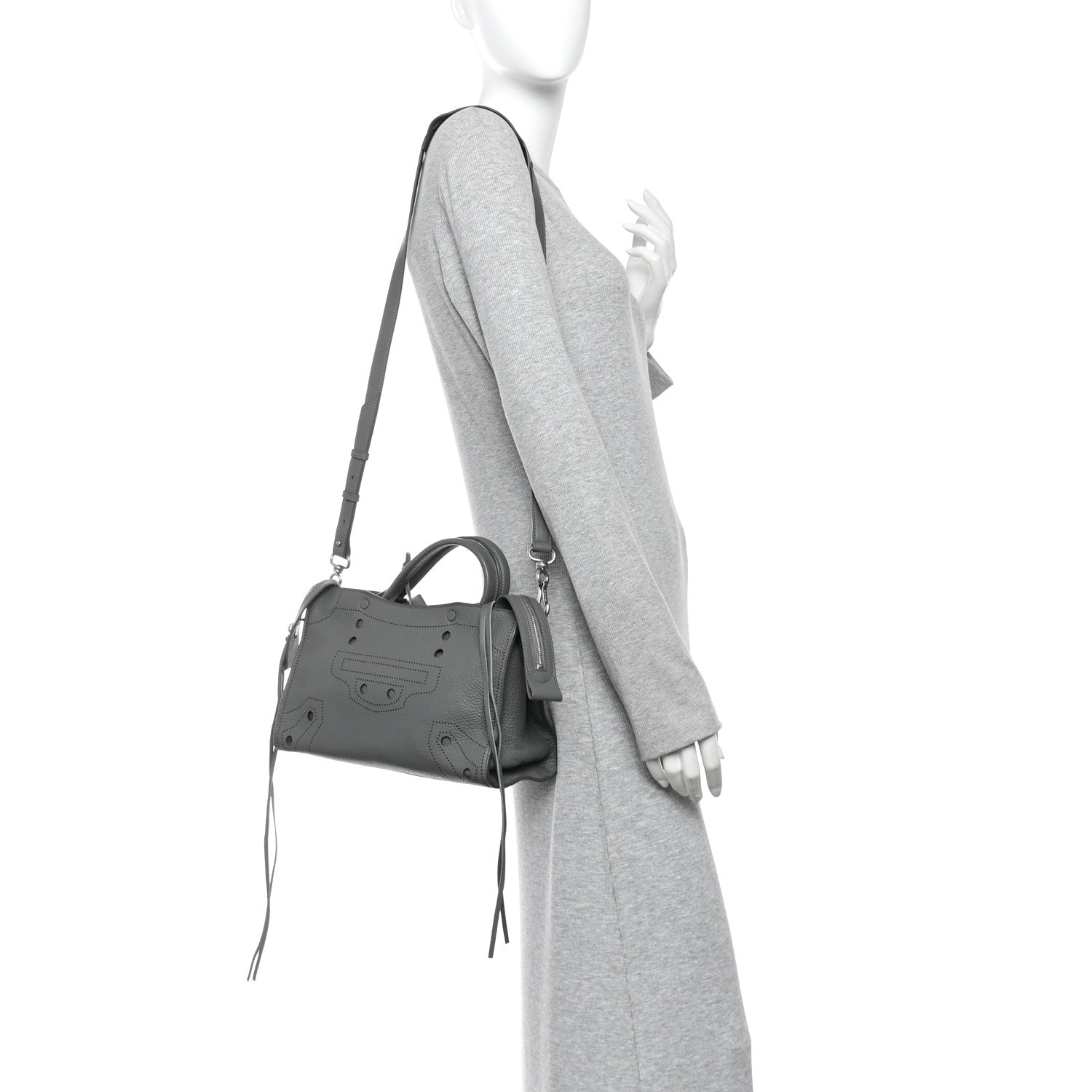 Balenciaga Veau Grana Perforated Blackout Hardware S City Gris Acier 2 of 11