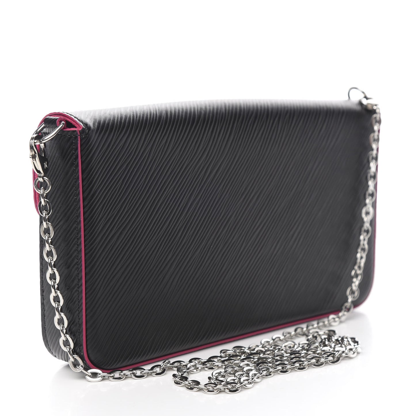 Epi Pochette Felicie Black Hot Pink