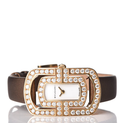 Bulgari 18K Yellow Gold Satin Diamond Bezel 22mm Parentesi Quartz Watch 3 of 9