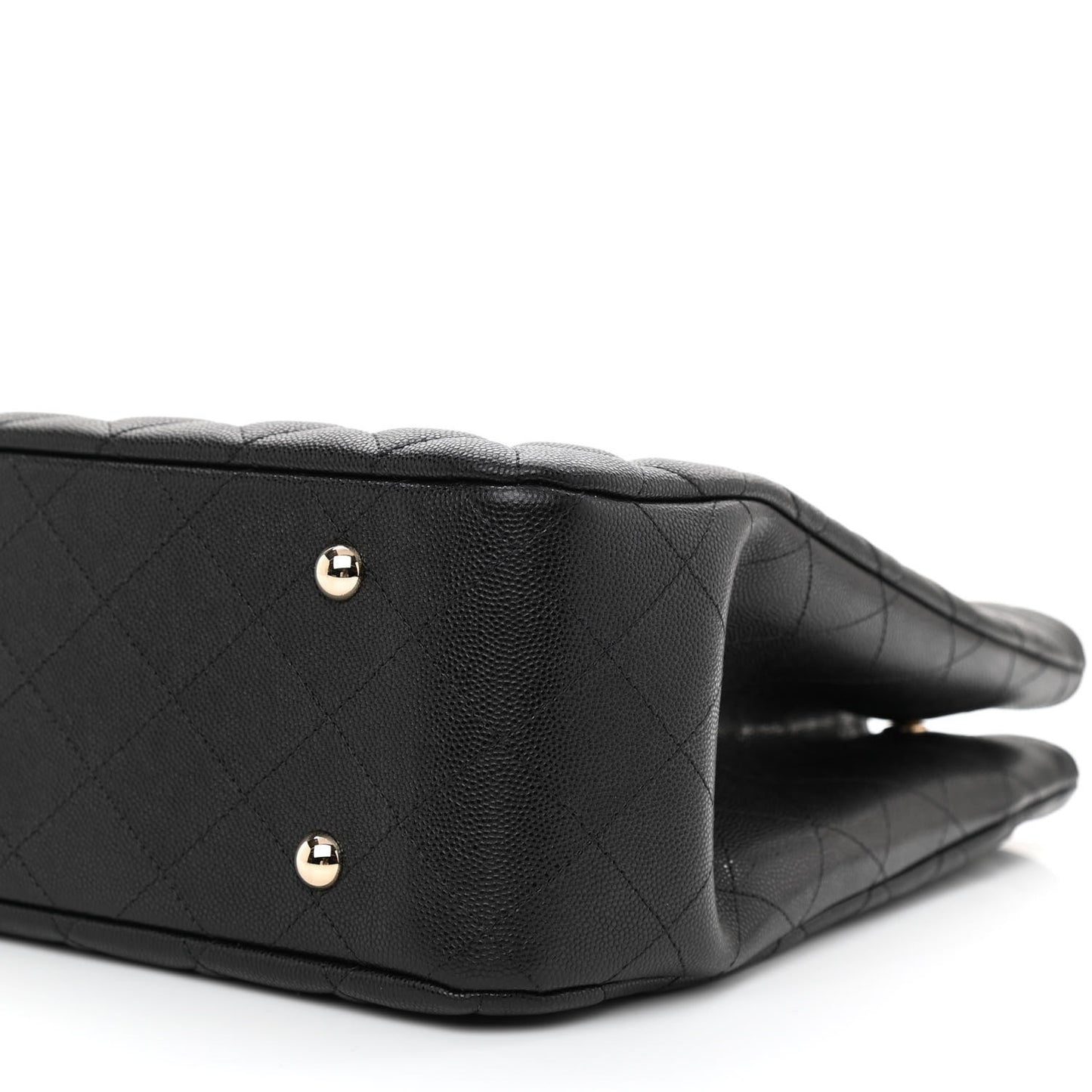 Caviar Quilted Large Shopping Tote Black