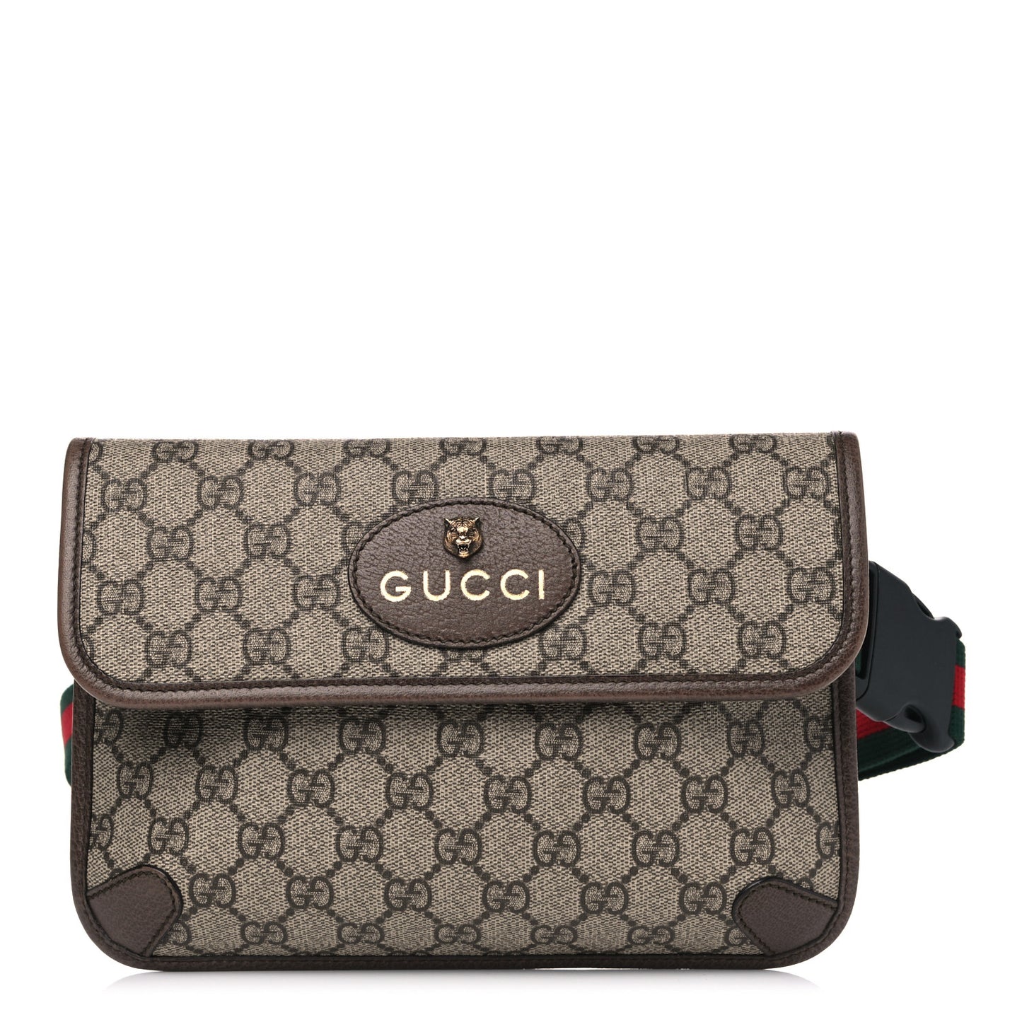 GG Supreme Monogram Neo Vintage Web Belt Bag Brown
