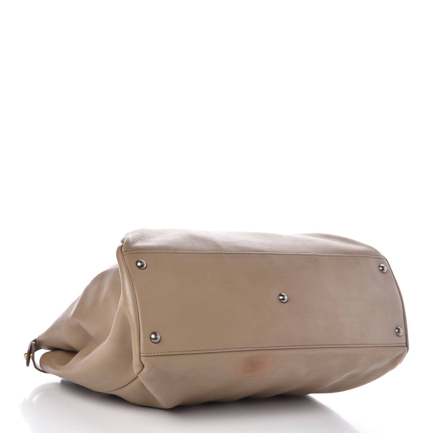 Fendi Vitello Saddle Ayers Large Peekaboo Iconic Satchel Argilla Saddle 5 of 20