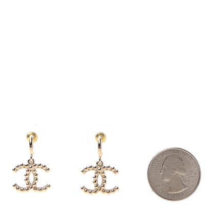 Chanel Metal Bead CC Drop Earrings Gold 2 of 4