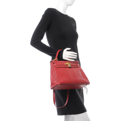 Hermes Taurillon Clemence Retourne Kelly 32 Rouge 2 of 41
