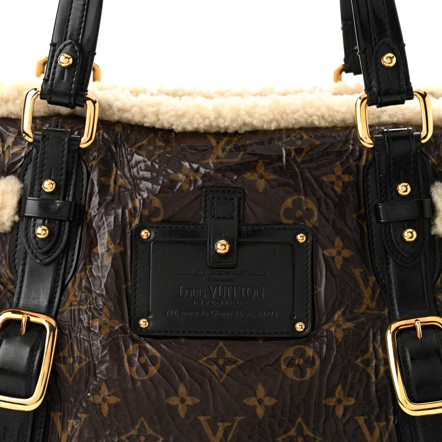 Louis Vuitton Patent Monogram Shearling Sac Thunder 7 of 10