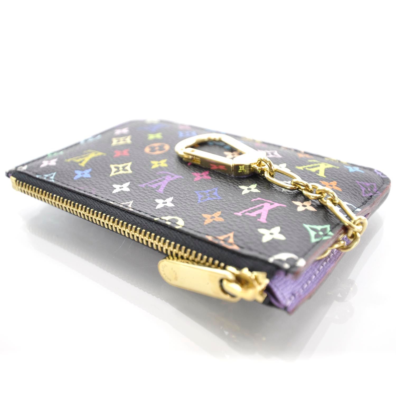 Louis Vuitton Monogram Multicolor Key Pouch Black Violet 4 of 7