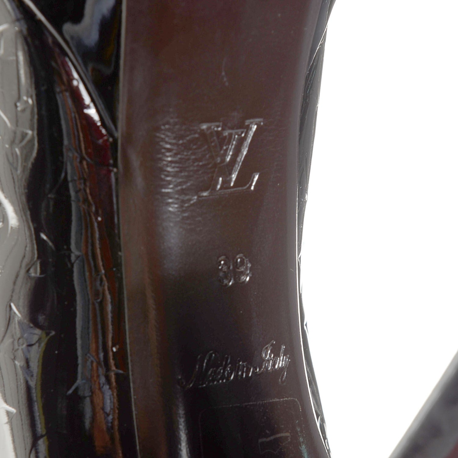 Louis Vuitton Vernis True Peep Toe Pumps 39 Black 6 of 7