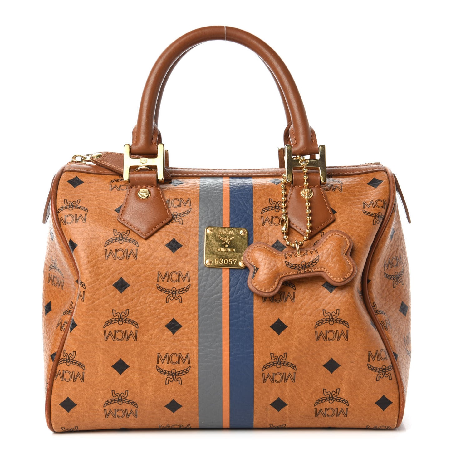 Visetos Dog Bone Boston Bag Cognac
