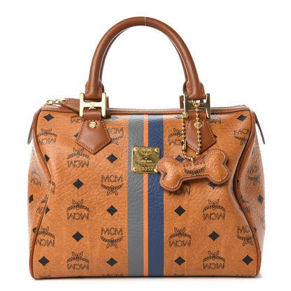 MCM Visetos Dog Bone Boston Bag Cognac 1 of 10
