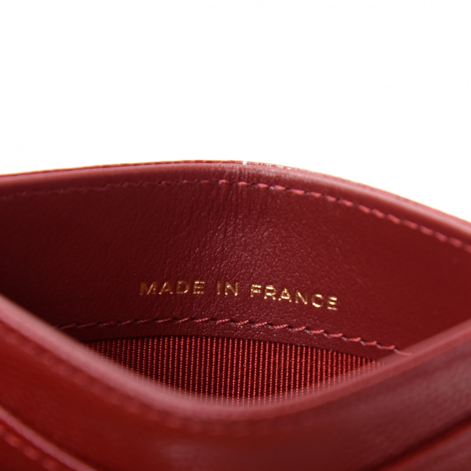 Chanel Caviar Quilted Card Holder Dark Red 7 of 9