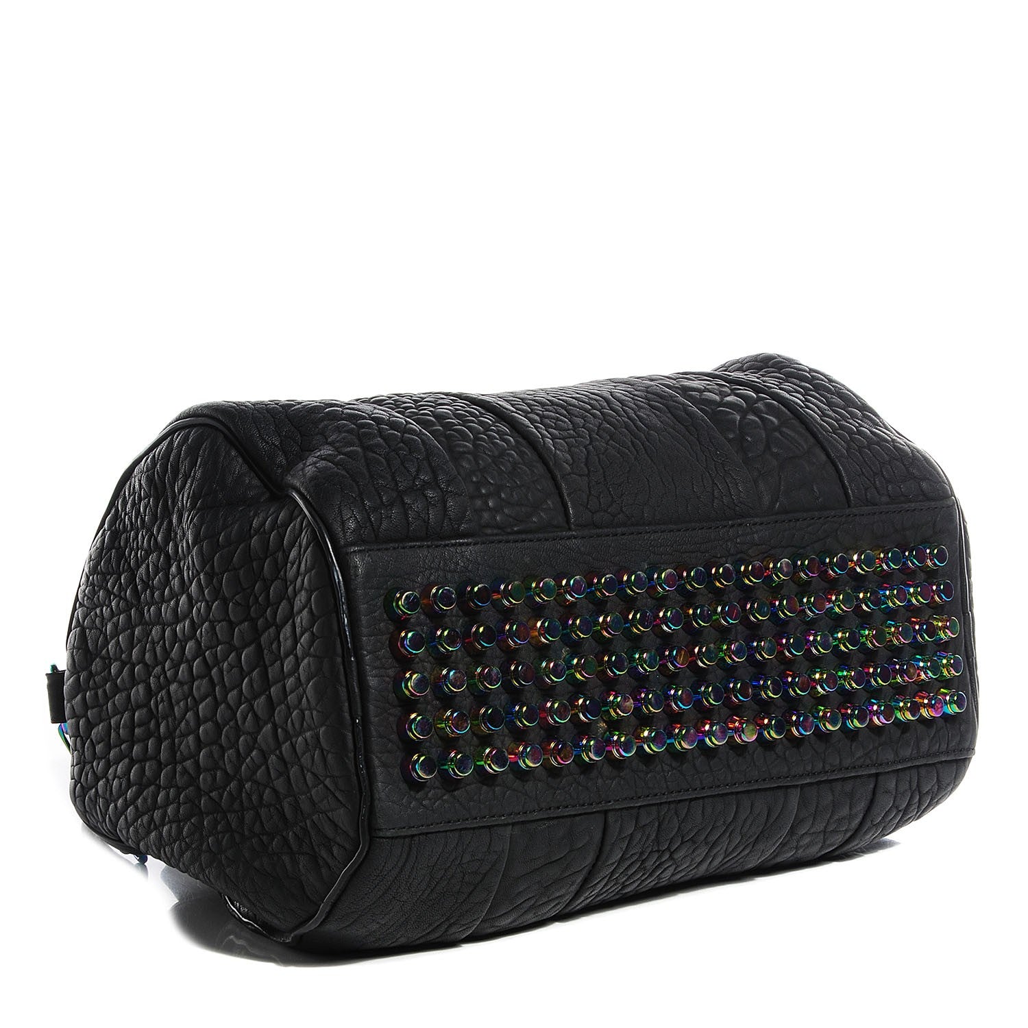 Alexander Wang Pebbled Lambskin Rocco Matte Black Iridescent Hardware 4 of 9