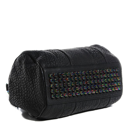 Alexander Wang Pebbled Lambskin Rocco Matte Black Iridescent Hardware 4 of 9