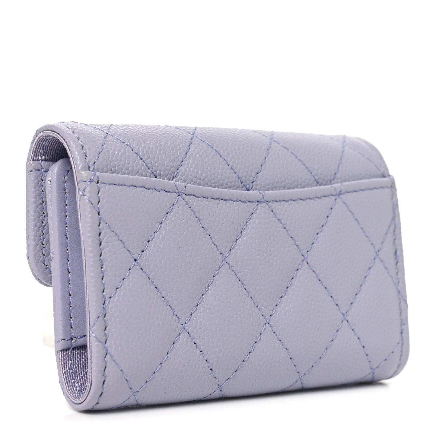 Caviar Quilted Classic 4 Key Holder Wallet Light Purple