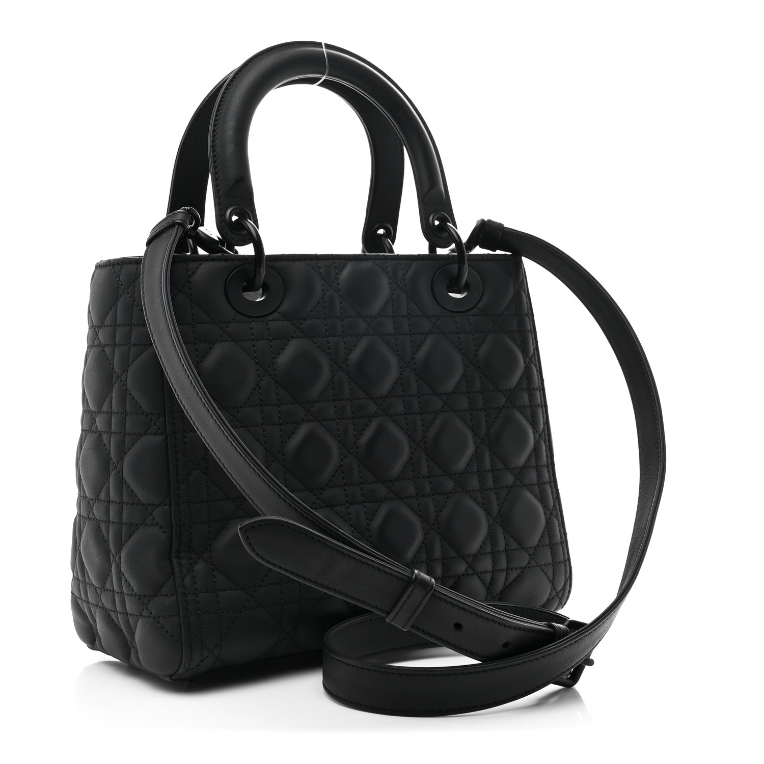 Christian Dior Ultra Matte Calfskin Cannage Medium Lady Dior Black 3 of 11