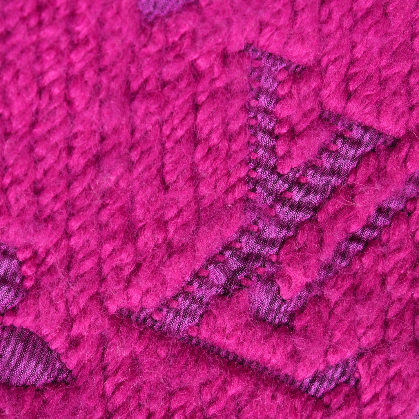 Wool Silk Logomania Scarf Purple
