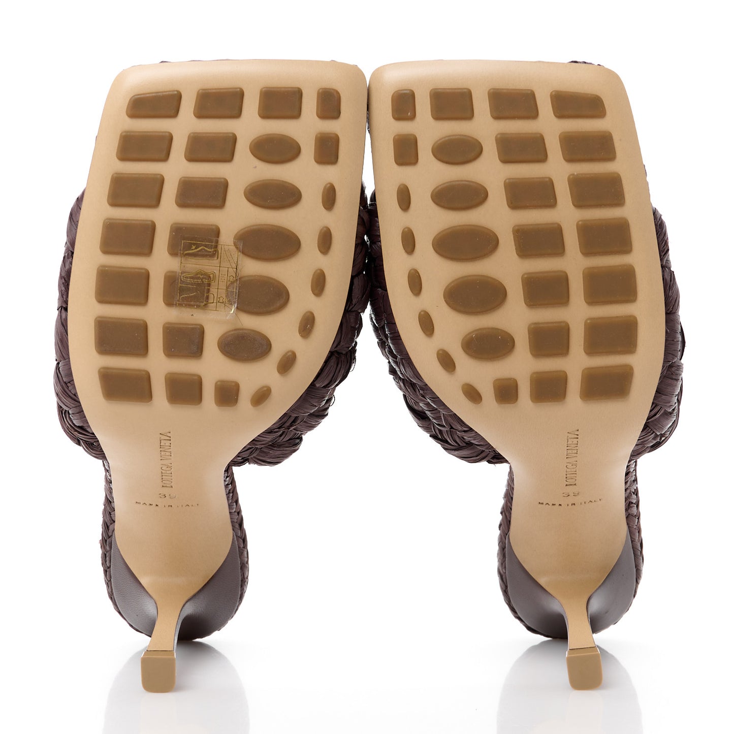 Raffia Twisted Intrecciato Stretch Mule Sandals 39 Bitter Chocolate