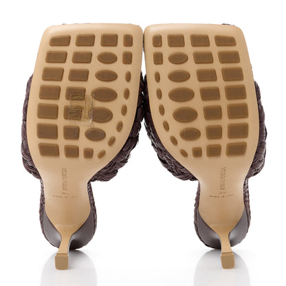 Bottega Veneta Raffia Twisted Intrecciato Stretch Mule Sandals 39 Bitter Chocolate 5 of 9