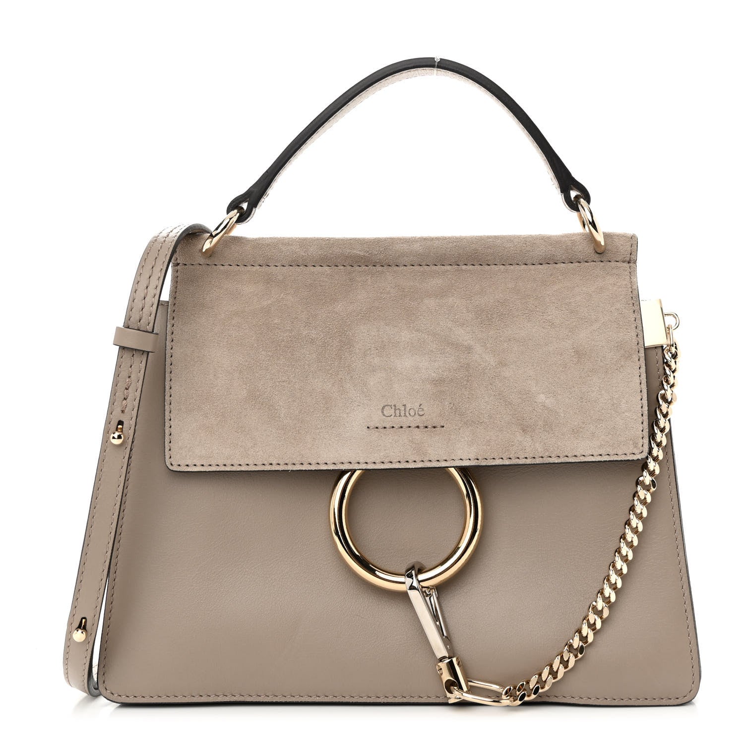 Chloe Suede Calfskin Small Faye Top Handle Bag Motty Grey 1 of 12