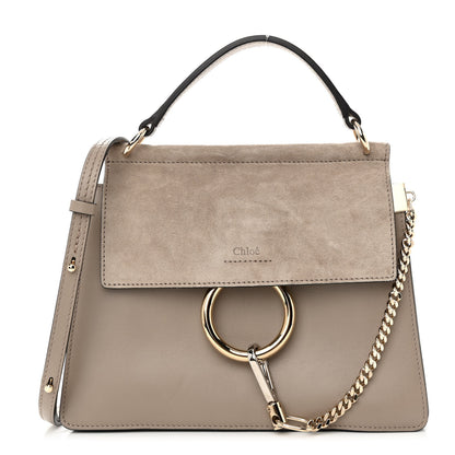 Chloe Suede Calfskin Small Faye Top Handle Bag Motty Grey 1 of 12