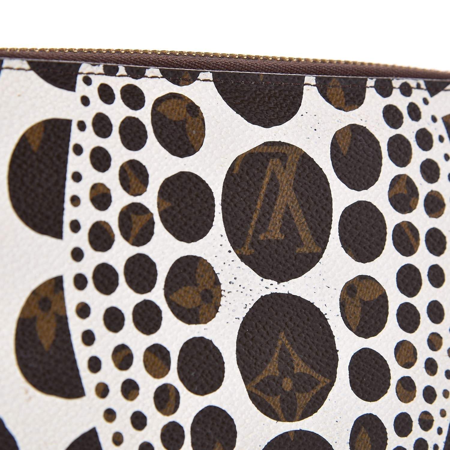 Louis Vuitton Monogram Kusama Pumpkin Dots Zippy Wallet White 12 of 14