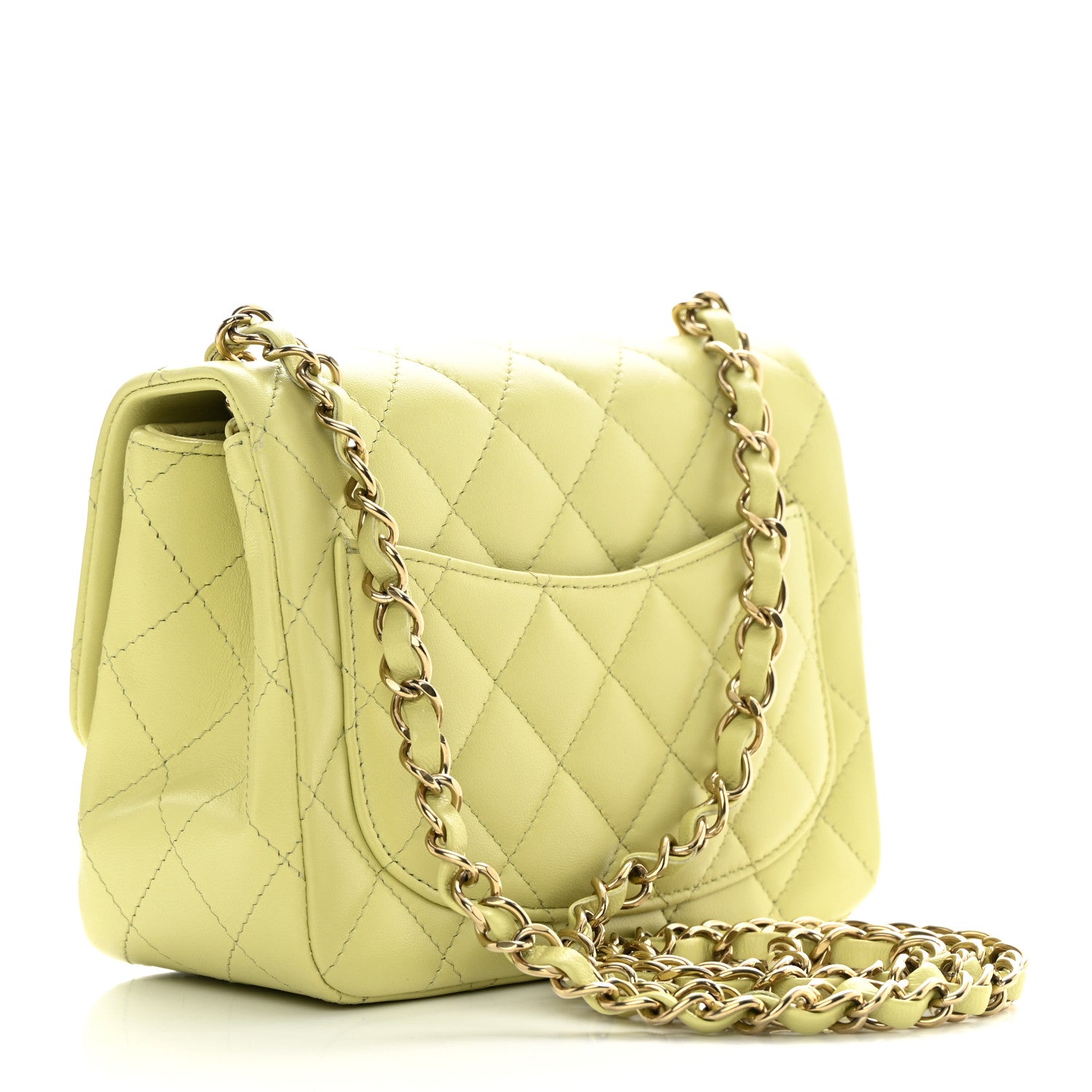 Chanel Lambskin Quilted Mini Square Flap Green 3 of 14