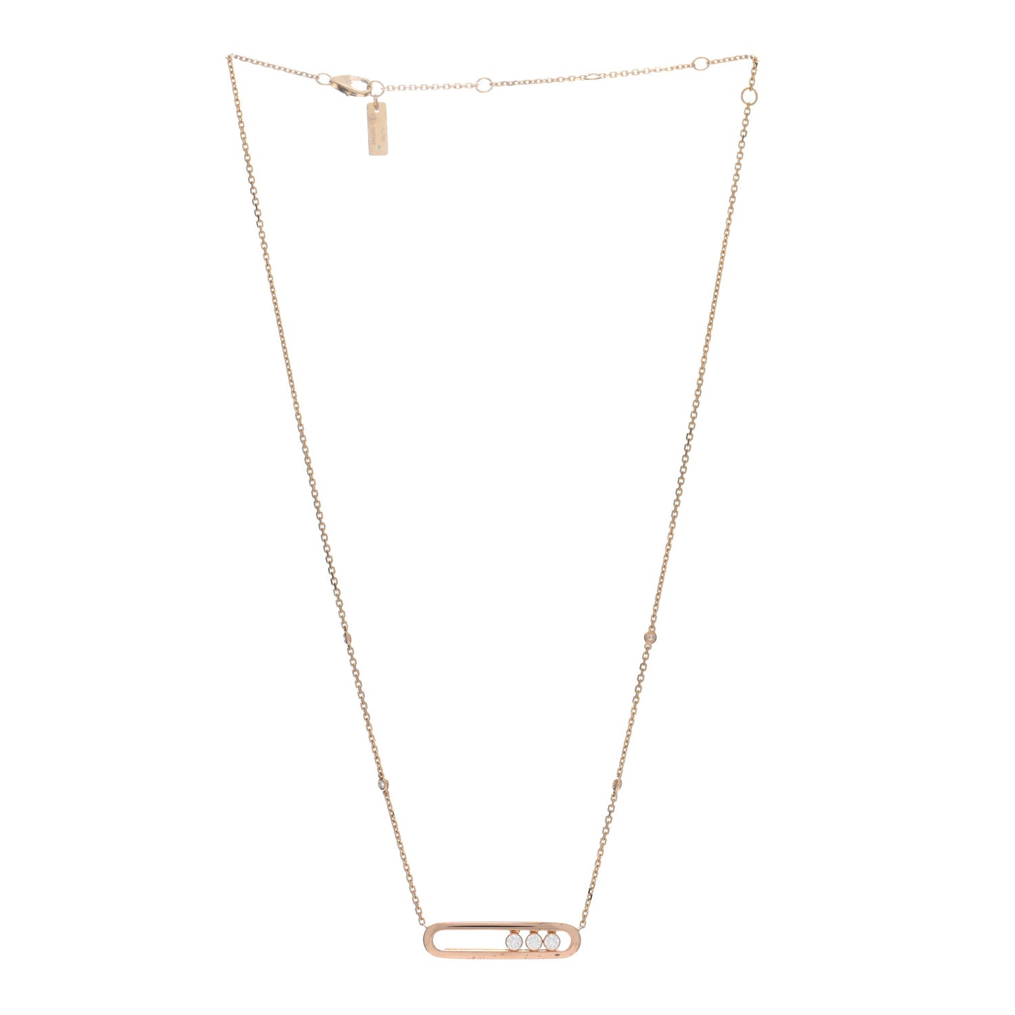 18K Rose Gold Diamond Move Pendant Necklace