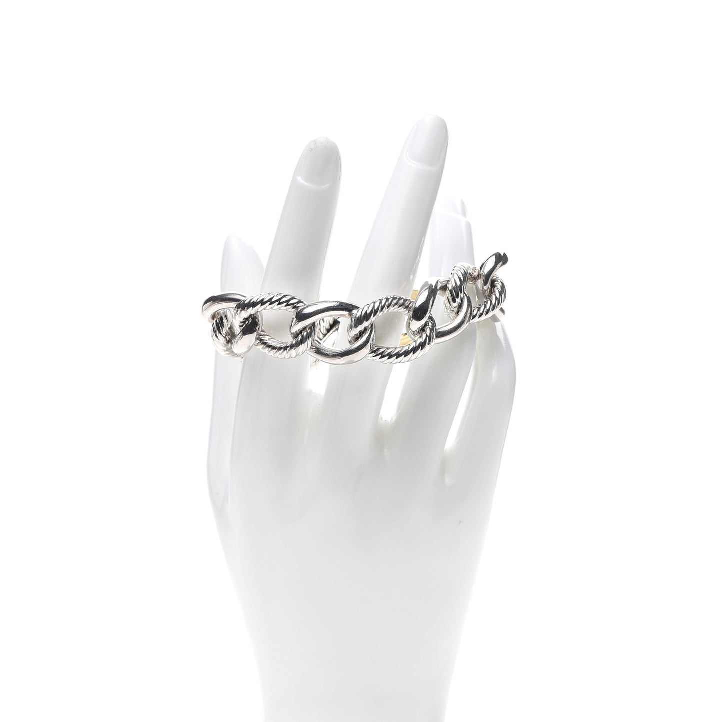 Sterling Silver 18K Yellow Gold 17mm Extra Large Oval Link Bracelet